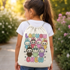 Labubu Crew Drawstring Backpack