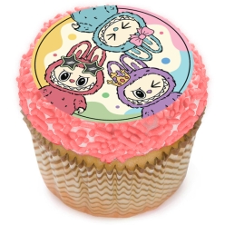Labubu Cupcake Icing Toppers 12pk