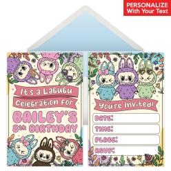 Labubu PERSONALIZED Invitations - 8 Pk