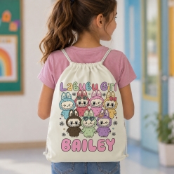 Labubu Personalized Drawstring Backpack