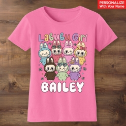55% OFF: Labubu Personalized Name Pink Shirt