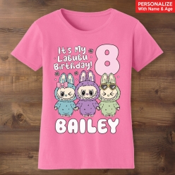 55% OFF: Labubu Personalized Name & Age Pink Shirt
