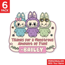 Labubu PERSONALIZED Shaped Thank You Tags - 6 Pk