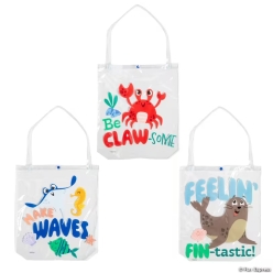 Coastal Party Animal Vinyl Tote Bags-3Pk