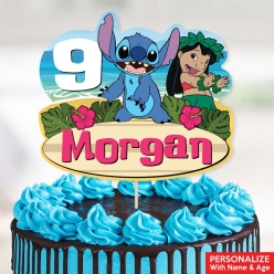 Lilo & Stitch Personalized Name & Age Cake Topper