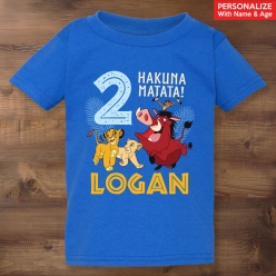 55% OFF: Birthday Lion King Personalized Blue T-shirt