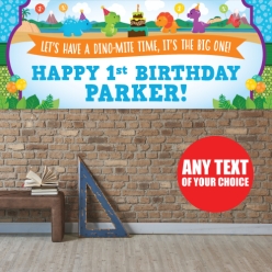 Dinosaur 1st Bday PERSONALIZED Giant Vinyl Keepsake Banner