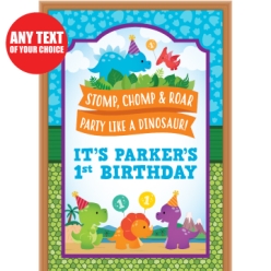 Dinosaur 1st Bday PERSONALIZED Giant Vinyl Keepsake Door Sign