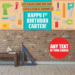Little Handyman 1st Birthday PERSONALIZED Giant Vinyl Banner