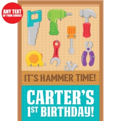 Little Handyman 1st Bday PERSONALIZED Giant Vinyl Door Sign