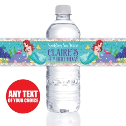 Little Mermaid PERSONALIZED VINYL Bottle Labels - 10 PK