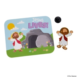 Religious Easter He Lives Jesus Metal Pins on Card-12Pk