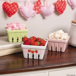 Nested Berry Ceramic Basket Set - 3 Pieces