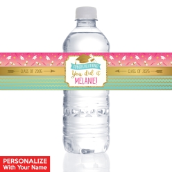 Lovely Grad PERSONALIZED VINYL Bottle Labels - 10 PK