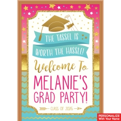 Lovely Grad PERSONALIZED Giant Vinyl Keepsake Door Sign