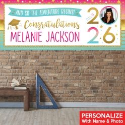 Lovely Grad PHOTO PERSONALIZED Giant Vinyl Keepsake Banner