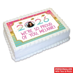 Lovely Grad Photo Personalized Edible Icing