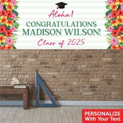 Luau Grad Party PERSONALIZED Giant Vinyl Banner