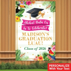 Luau Grad Party PERSONALIZED Giant Vinyl Door Sign