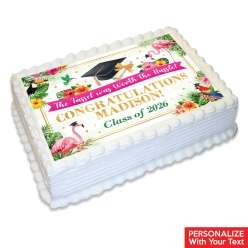 Luau Grad 2026 Personalized Edible Icing