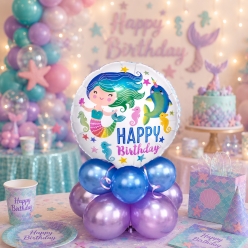 Mermaid Airfill Mini Balloon Column kit - 14pc