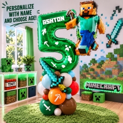 Minecraft Sword Airfill Personalized Balloon Column