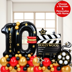 *Hollywood 2 Digit - 6 Ft Airfill Personalized Balloon Column