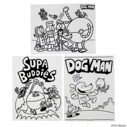Dog Man CYO Character Fuzzy Posters-12Pk