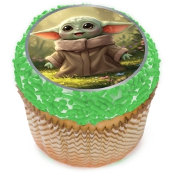 Grogu Cupcake Icing Toppers 12pk