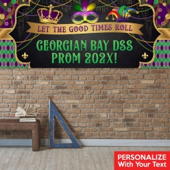 Mardi Gras Prom PERSONALIZED Giant Vinyl Keepsake Banner