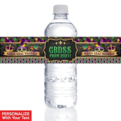 Masquerade Prom PERSONALIZED Vinyl Bottle Labels - 50pk