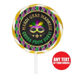 Masquerade Prom PERSONALIZED Lollipops - 12 Pk