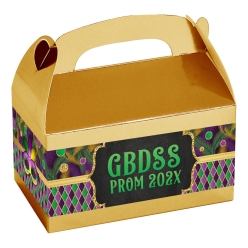 Mardi Gras Gold Metallic 15.4cm PERSONALIZED PROM Gift Box
