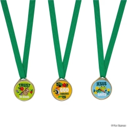 Rainforest VBS Plastic Medals with Nylon Ribbon-50Pk