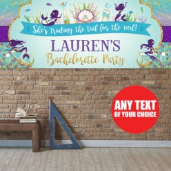 Bachelorette Mermaid PERSONALIZED Giant Vinyl Keepsake Banner