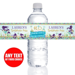 Bachelorette Mermaid VINYL Bottle Labels - 10 PK