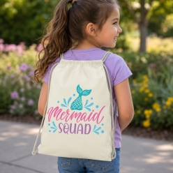 Mermaid Squad Drawstring Backpack