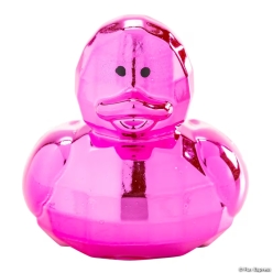 Metallic Hot Pink Disco Ball Rubber Ducks-12Pk
