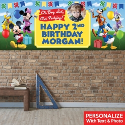 Mickey & Friends PHOTO PERSONALIZED Giant Vinyl Keepsake Banner
