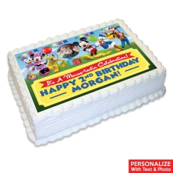 Mickey & Friends Birthday Photo Personalized Edible Icing