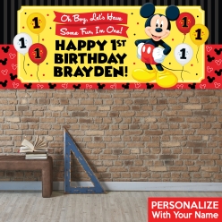 Mickey 1st PERSONALIZED Giant Vinyl Keepsake Banner