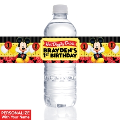 Mickey 1st PERSONALIZED VINYL Bottle Labels - 10 PK