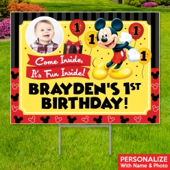 Mickey 1st Photo All Weather PERSONALIZED Large Yard Sign
