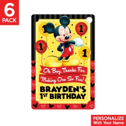 Mickey 1st PERSONALIZED Thank You Tags - 6 Pk