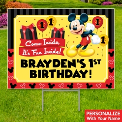 Mickey 1st All Weather PERSONALIZED Large Yard Sign