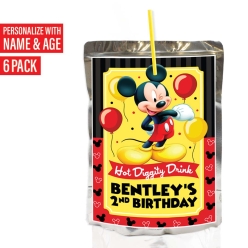 Mickey PERSONALIZED VINYL Juice Labels - 6 PK