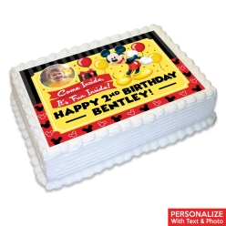 Mickey Mouse Classic Birthday Photo Personalized Edible Icing