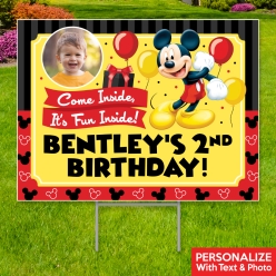 Mickey Photo All Weather PERSONALIZED Large Yard Sign