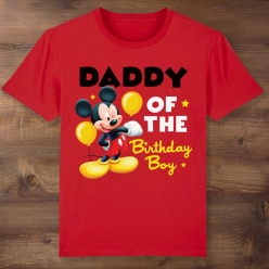 55% OFF: Mickey Mouse Daddy of the Birthday Boy Red T-shirt