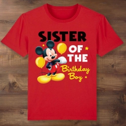 55% OFF: Mickey Sister of the Birthday Boy Red T-shirt